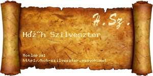 Hőh Szilveszter névjegykártya